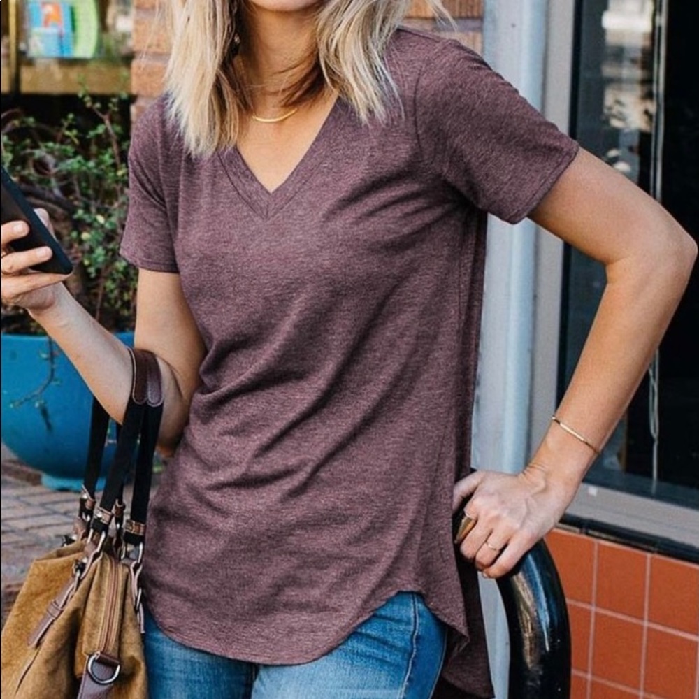 AMARYLLIS HEATHER RUBY HI-LOW OVERSIZE TEE